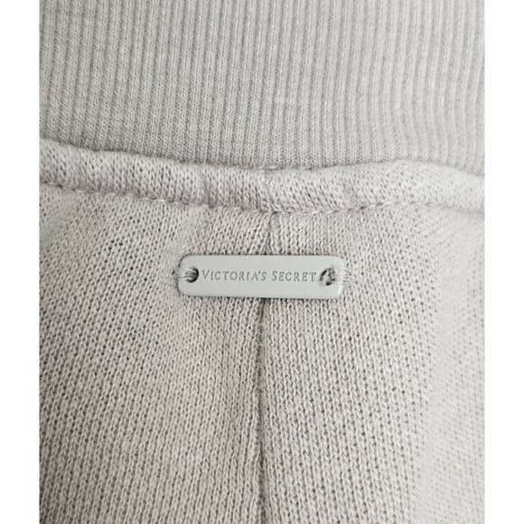 Victorias Secret Womens Jogger Pants Small Tan Lace Up Fleece High Rise Lounge - Picture 4 of 9